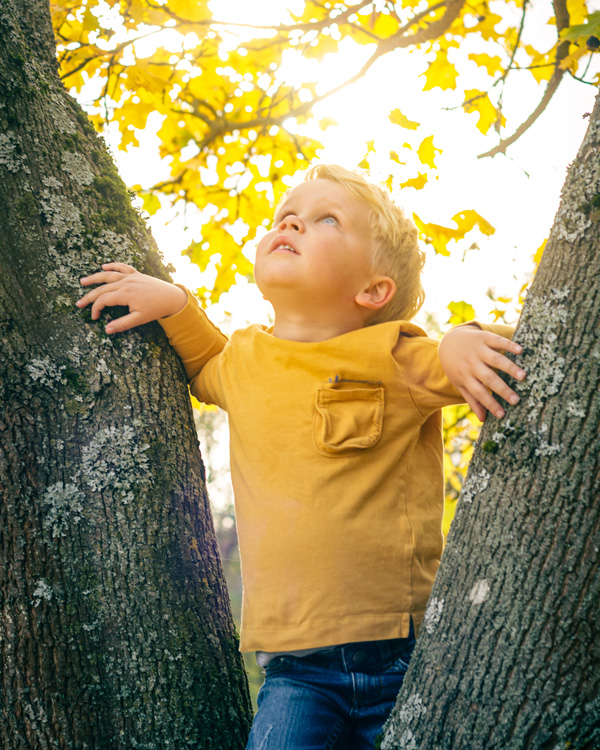 Kinderfotos in farbenfroher Herbststimmung